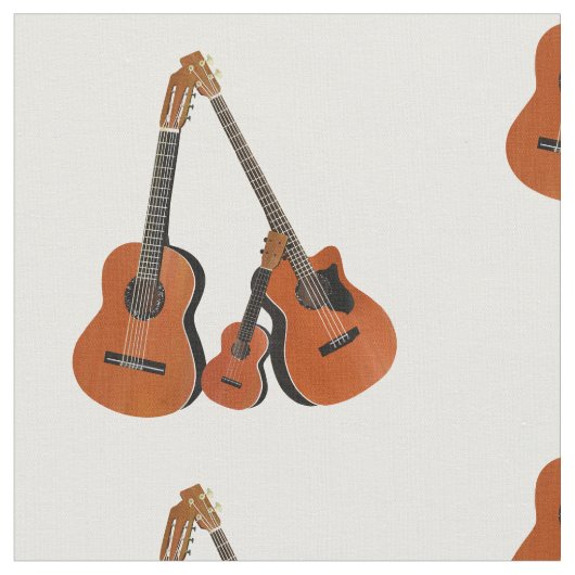 ギタスペインのーアコースティックベースとウクレレ ファブリック (クローズアップ)