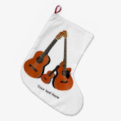 ギタスペインのーアコースティックベースとウクレレ ラージクリスマスストッキング (正面 (吊り時))