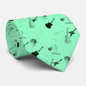 ギタズロックブラックグリーンタイ3 ネクタイ (ロール)