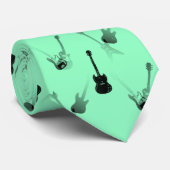 ギタズロックブラックグリーンタイ5 ネクタイ (ロール)