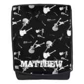 ギタズロック白黒パーソナライズされたリュック バックパック (正面)