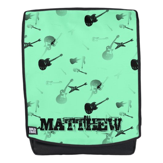 ギタズロック白黒名Gバックパック バックパック (正面)