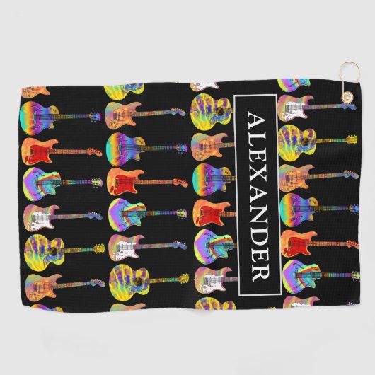 ギタパタカラフルーンの名前の追加 ゴルフタオル (横)