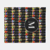 ギタパーソナライズされたサイケデリックポップ・アートのー音楽 フリースブランケット (正面(横))