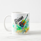 ギタパーソナライズされたーとコード（ばちゃばちゃ）跳ねる コーヒーマグカップ (左)