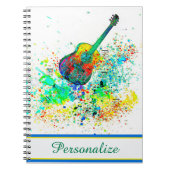 ギタパーソナライズされたーとコード（ばちゃばちゃ）跳ねる ノートブック (正面)