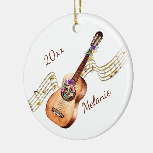 ギタパーソナライズされたーとフローラのクリスマスオーナメント セラミックオーナメント (左)