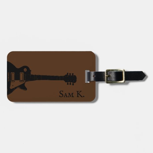 ギタパーソナライズされたーをテーマにした音楽ラゲージタグ ラゲッジタグ (正面横)