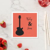 ギタパーソナライズされたーをテーマにした音楽 スタンダードカクテルナプキン (インサイチュ)