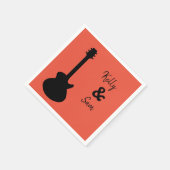 ギタパーソナライズされたーをテーマにした音楽 スタンダードカクテルナプキン (角)