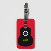 ギタパーソナライズされたーをテーマにした音楽 ラゲッジタグ (正面縦)