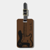 ギタパーソナライズされたーをテーマにした音楽 ラゲッジタグ (正面縦)