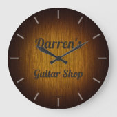 ギタパーソナライズされたーショップタバコ日が差すこと時計 ラージ壁時計 (正面)