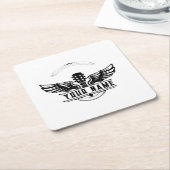 ギタパーソナライズされたープレーヤーギフトコースター スクエアペーパーコースター (アングル)