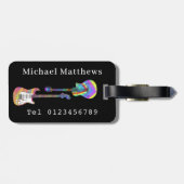 ギタファンキーポップ・アートのー音楽楽器 ラゲッジタグ (裏面横)