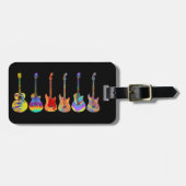 ギタファンキーポップ・アートのー音楽楽器 ラゲッジタグ (正面横)
