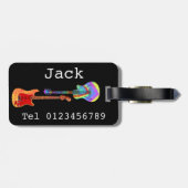 ギタファンキーポップ・アートのー音楽楽器 ラゲッジタグ (裏面横)