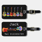 ギタファンキーポップ・アートのー音楽楽器 ラゲッジタグ