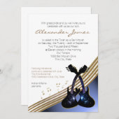 ギタファンキーー音楽バー(ユダヤ教の)バル・ミツバー 招待状 (正面/裏面)