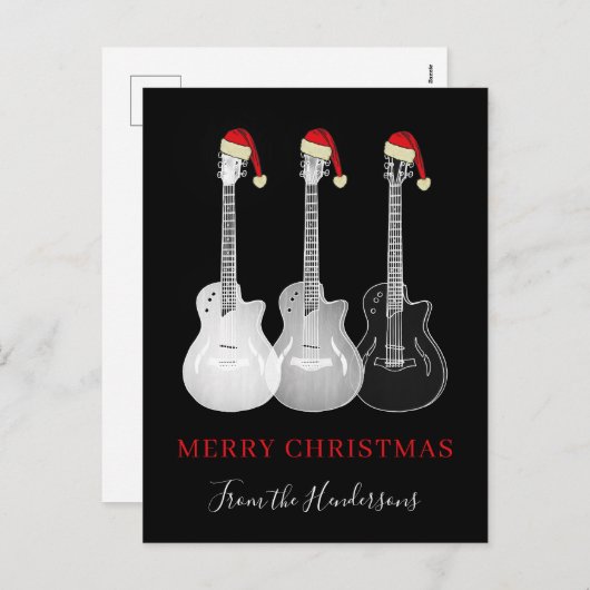 ギタメリーークリスマスブラック&ホワイト シーズンポストカード (正面/裏面)