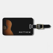 ギタモダンーミュージシャンモノクロ写真 ラゲッジタグ (正面横)