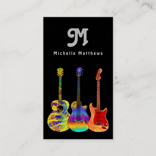 ギタモダンー先生ミュージシャンカスタム写真 名刺 (正面)