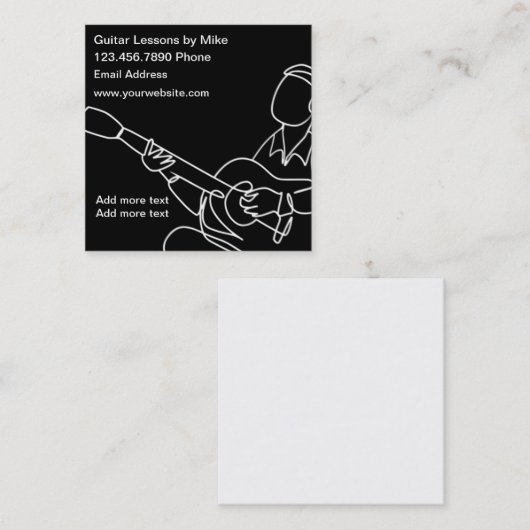 ギタユニークーレッスンの名刺 スクエア名刺 (正面/裏面)