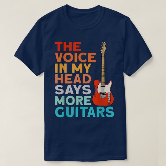 ギタリおもしろいスト私の頭の声はより多くのGuiを言う Tシャツ (デザイン正面)