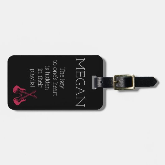 ギタリおもしろいストLuに対するパーソナライズされたバッグの注意 ラゲッジタグ (正面横)