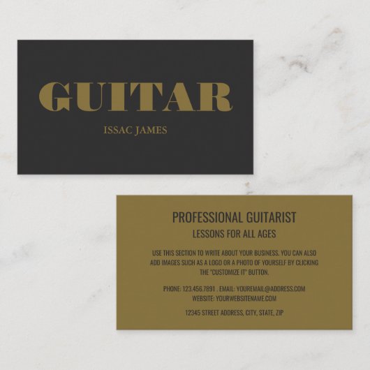 ギタリスタイリッシュスト、プロフェッショナルミュージシャン 名刺 (正面/裏面)