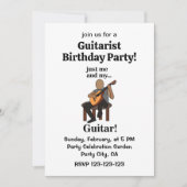 ギタリストがギターを演奏する誕生日パーティー 招待状 (正面)