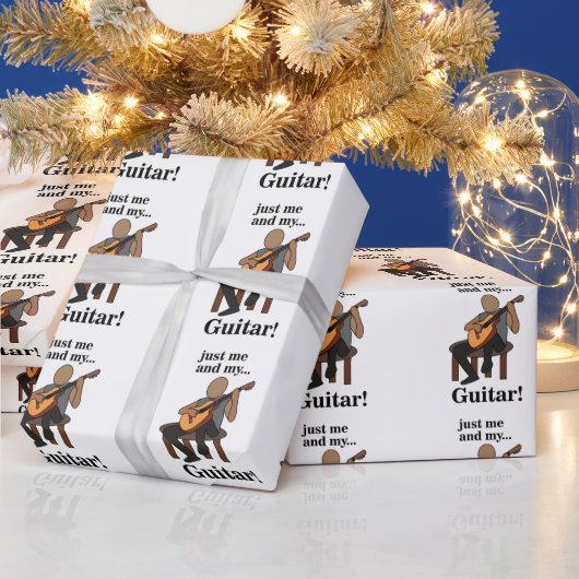 ギタリストがギターを演奏する誕生日 ラッピングペーパー (クリスマス)
