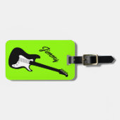 ギタリストのためのエレキギター旅行ラゲージタグ ラゲッジタグ (正面横)