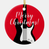 ギタリストのためのロックギタークリスマスツリーオーナメント セラミックオーナメント (正面)