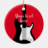 ギタリストのためのロックギタークリスマスツリーオーナメント セラミックオーナメント (裏面)