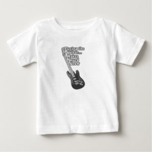 ギタリストのためのヴィンテージブラックとホワイトのギター ベビーTシャツ