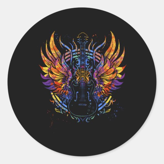 ギタリストのギタープレカラフルイヤー ラウンドシール (正面)