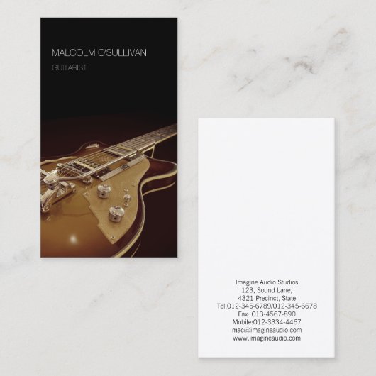 ギタリストのギタープレーヤー 名刺 (正面/裏面)