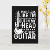 ギタリストのギター奏者、エレクトリック・おもしろいギフト カード (黄色い花)