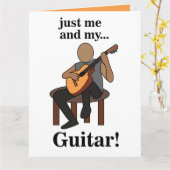 ギタリストのギター演奏 誕生日 カード (黄色い花)