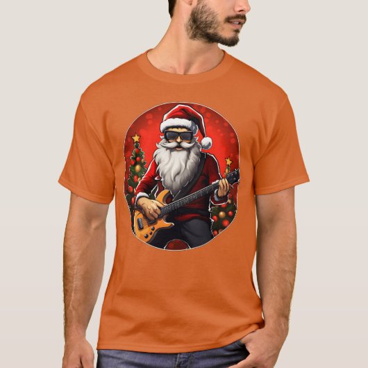 ギタリストのクリスマスファミリー Tシャツ (正面)