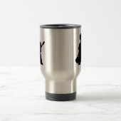 ギタリストのシルエット- B&W トラベルマグ (中央)