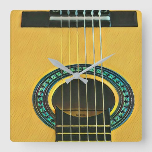 ギタリストのボーイフレンドへの贈り物 スクエア壁時計 (正面)