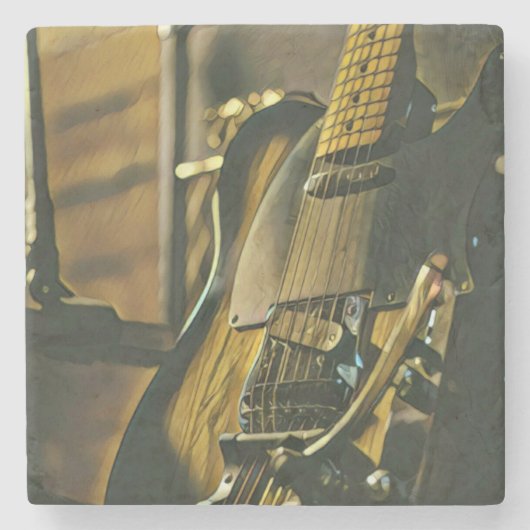 ギタリストのボーイフレンドへの贈り物 ストーンコースター (正面)
