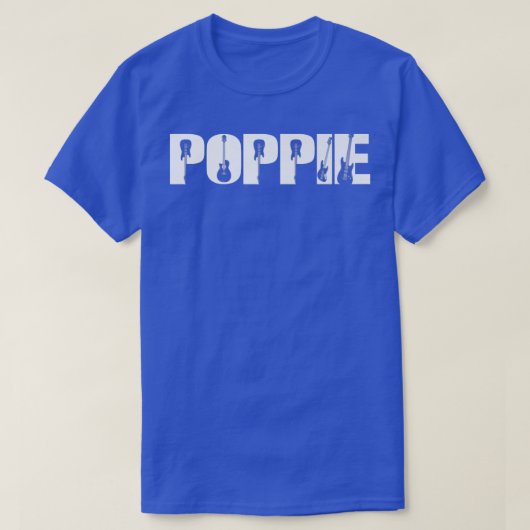 ギタリストのポピーおもしろいス音楽ギター愛好家の父親 Tシャツ (デザイン正面)