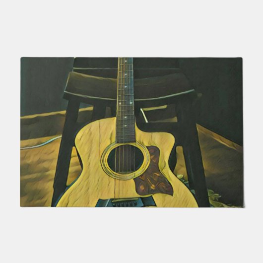 ギタリストの友人のためのギフト ドアマット (正面)