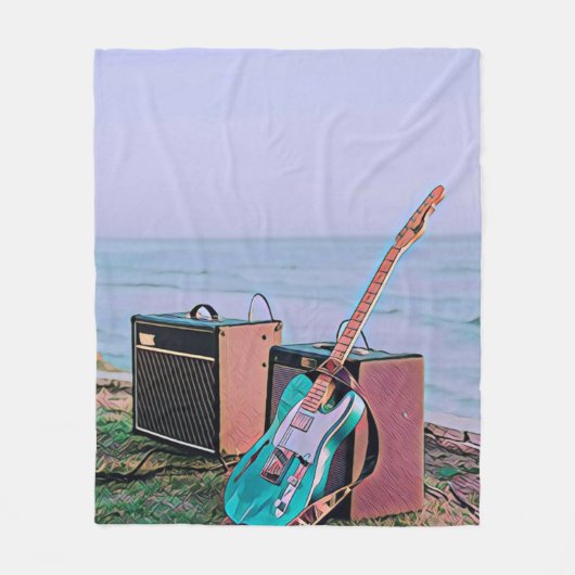 ギタリストの友人のためのギフト フリースブランケット (正面)