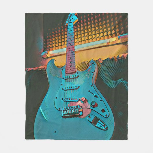 ギタリストの夫へのギフト フリースブランケット (正面)