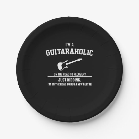 ギタリストの私 ギター愛好家の誕生日 ペーパープレート (正面)