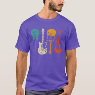ギタリストへのギターギフト レトロスタイル ビンテージギフト Tシャツ